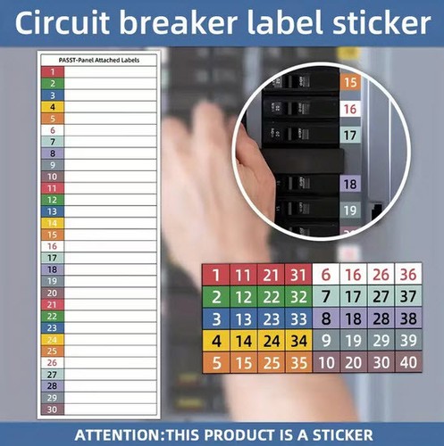 Circuit breaker labels - circuit,